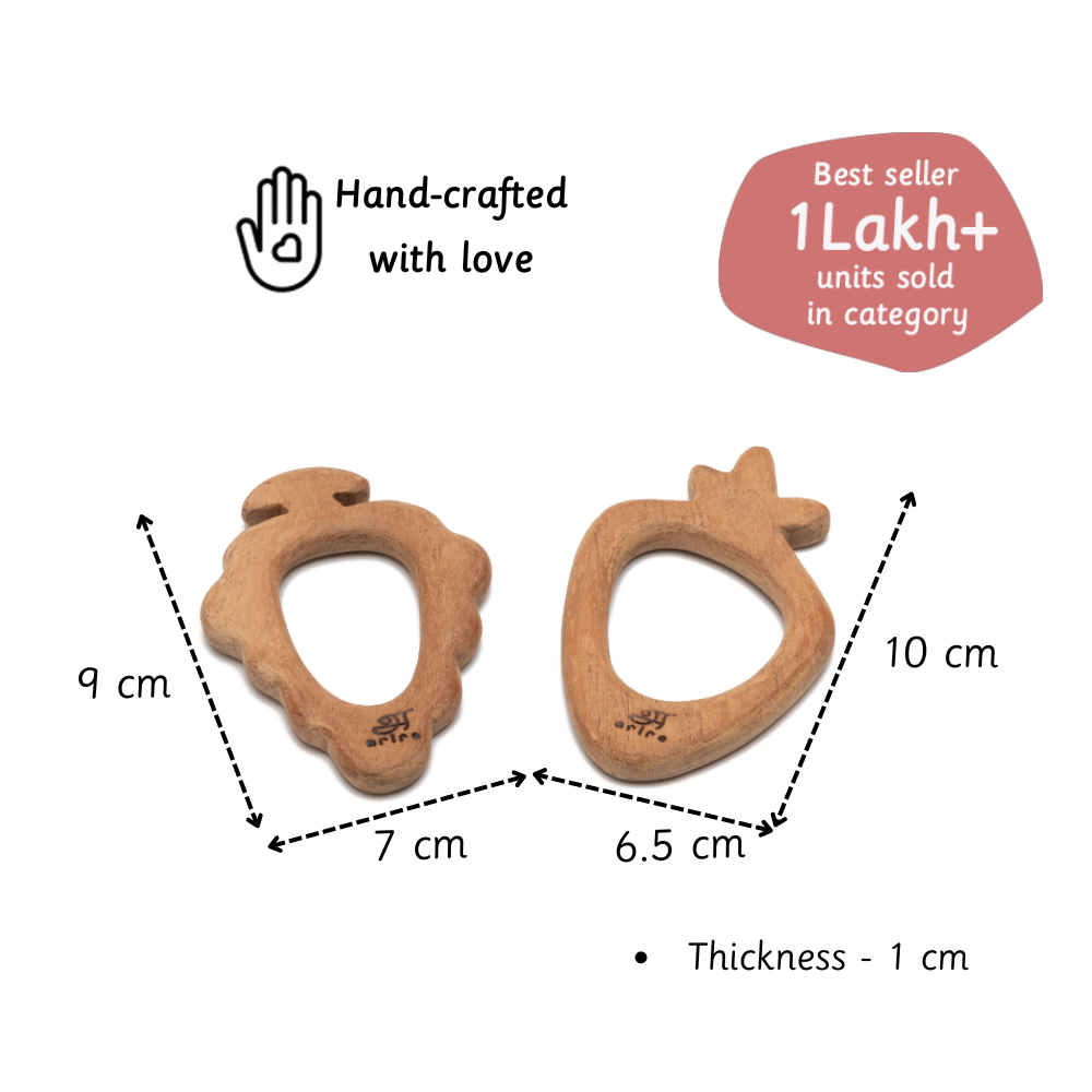 Wooden Teethers - Grape and Carrot