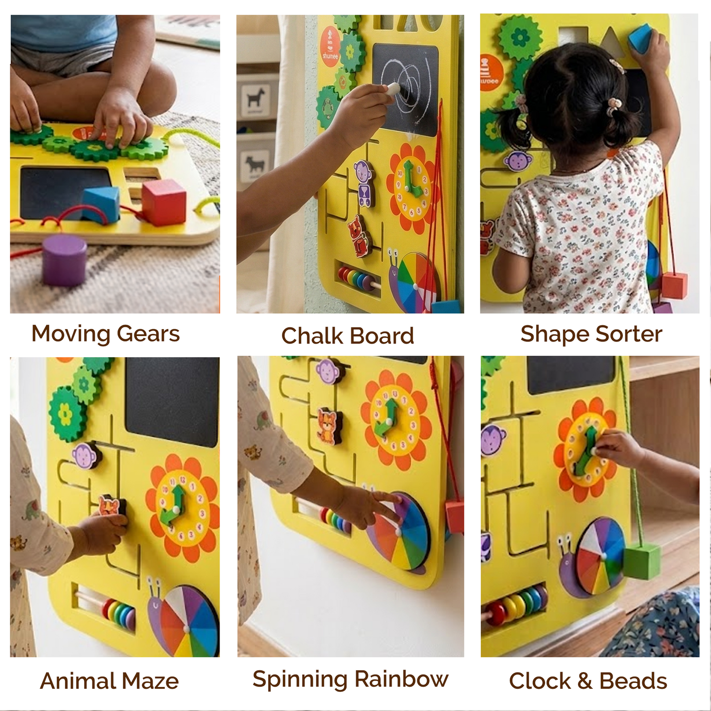 7-in-1 Wooden Busy Board - (1+ Years)