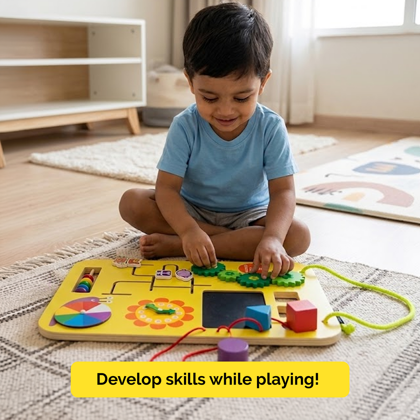 7-in-1 Wooden Busy Board - (1+ Years)