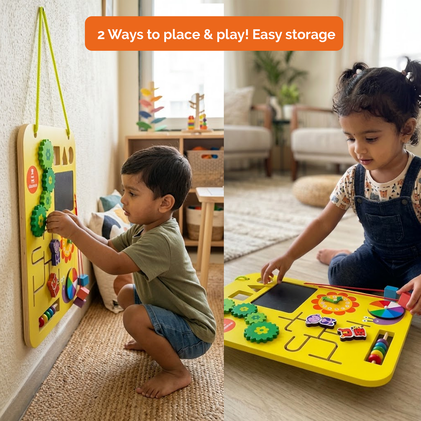 7-in-1 Wooden Busy Board - (1+ Years)