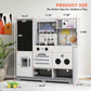 Kids Play Kitchen Set, Pretend Wooden Kid Kitchen Playset Toy Kitchen w/Sound and Light, Oven, Ice Maker, Blackboard & Recycling Bin, Toddler Kitchen for Kids Ages 3+