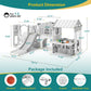 10 in 1 Toddler Slide, Freestanding Kid Climber Slide Playset, Toddler Playhouse, Backyard Playground Toy for Age 1-3+