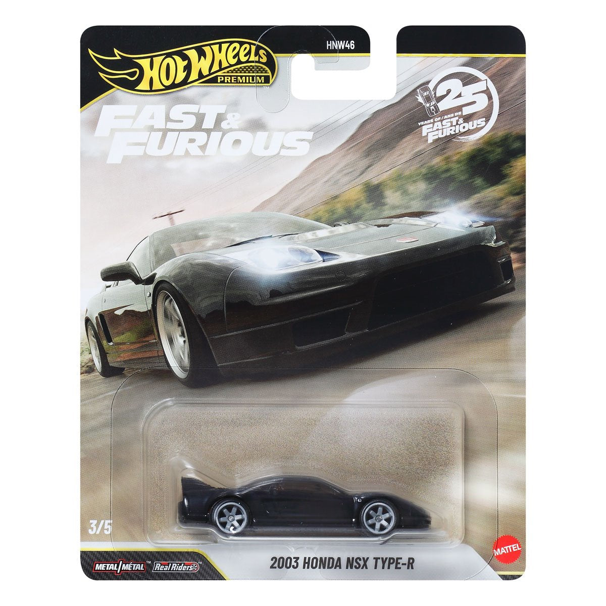 Hot Wheels Premium Car Fast & Furious 2003 Honda Nsx Type-R, 1:64 Scale Die-Cast Car for Collectors