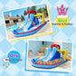 Inflatable Bounce House, Water Slide Bouncer Playhouse Castle w/Splash Pool, Climbing Wall, Basketball Hoop & Carry Bag, 480W Air Blower