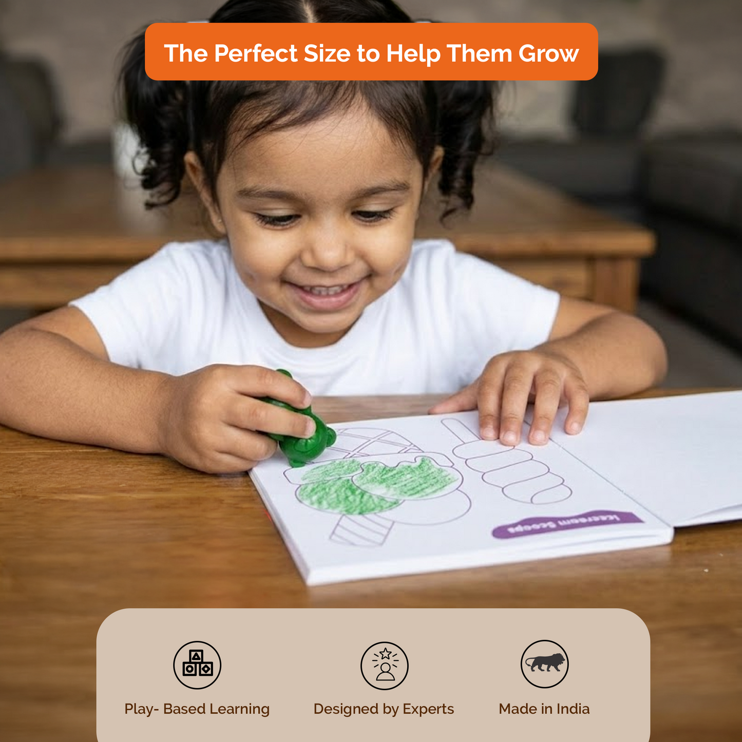 Animal Shaped Crayons & Activity Book Set for Kids (3+ Years)
