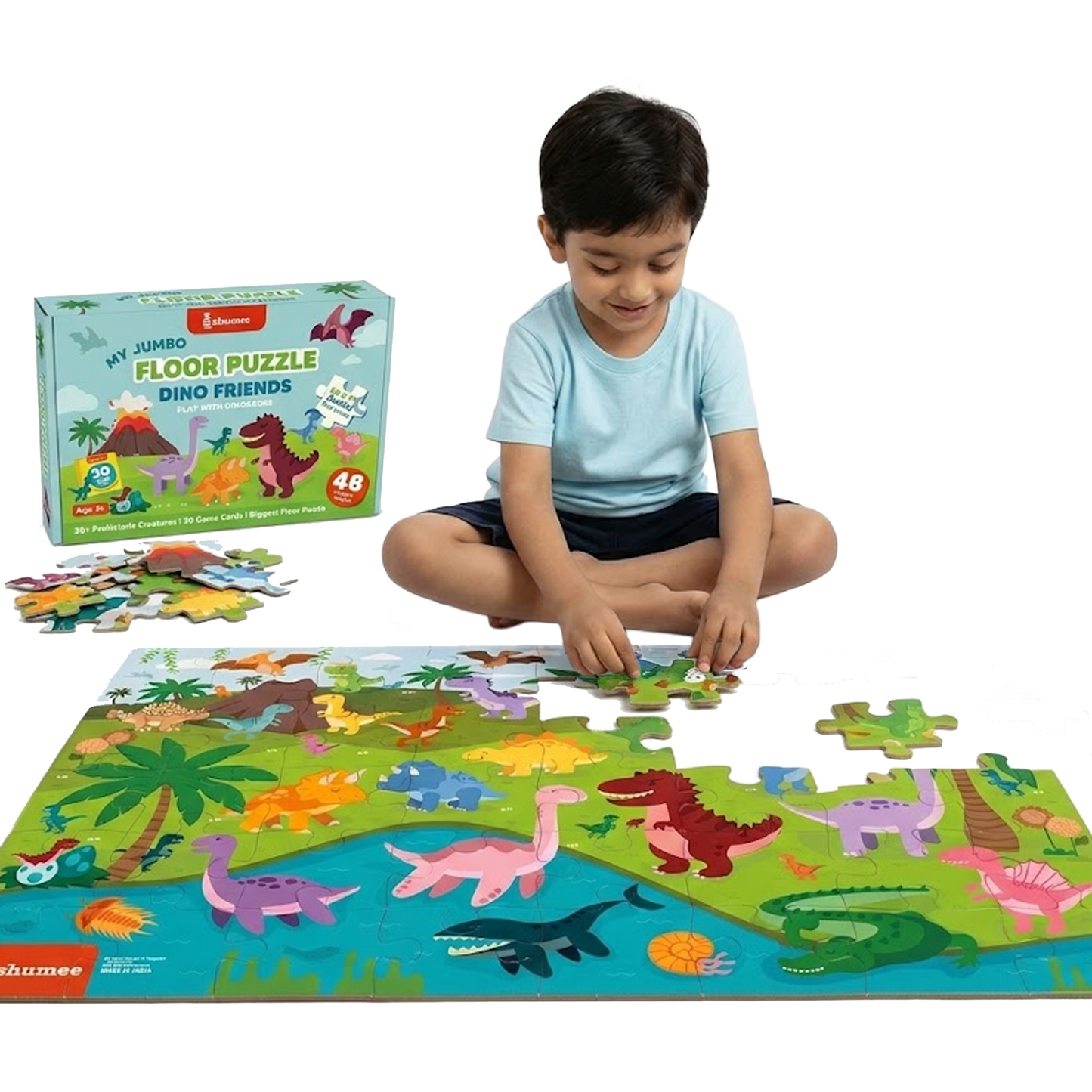 Dinosaur Jumbo Floor Puzzle for Kids – 48 Pieces (3+ Years)