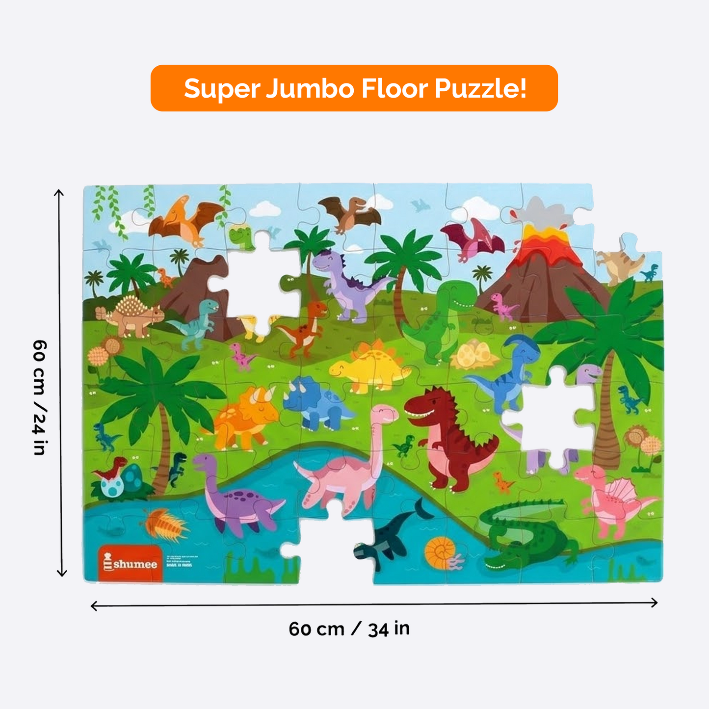 Dinosaur Jumbo Floor Puzzle for Kids – 48 Pieces (3+ Years)