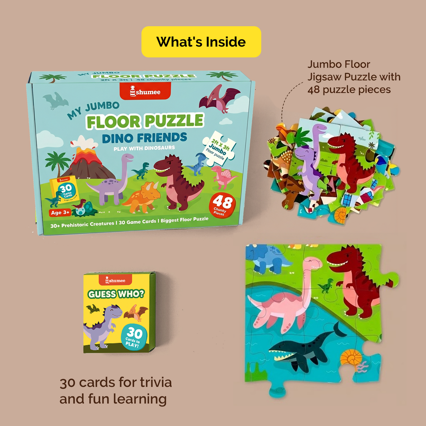 Dinosaur Jumbo Floor Puzzle for Kids – 48 Pieces (3+ Years)