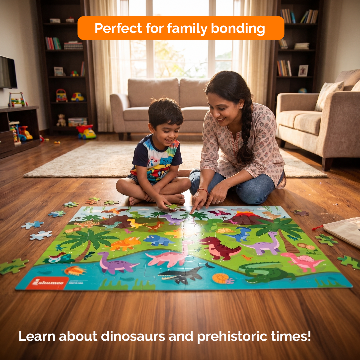 Dinosaur Jumbo Floor Puzzle for Kids – 48 Pieces (3+ Years)