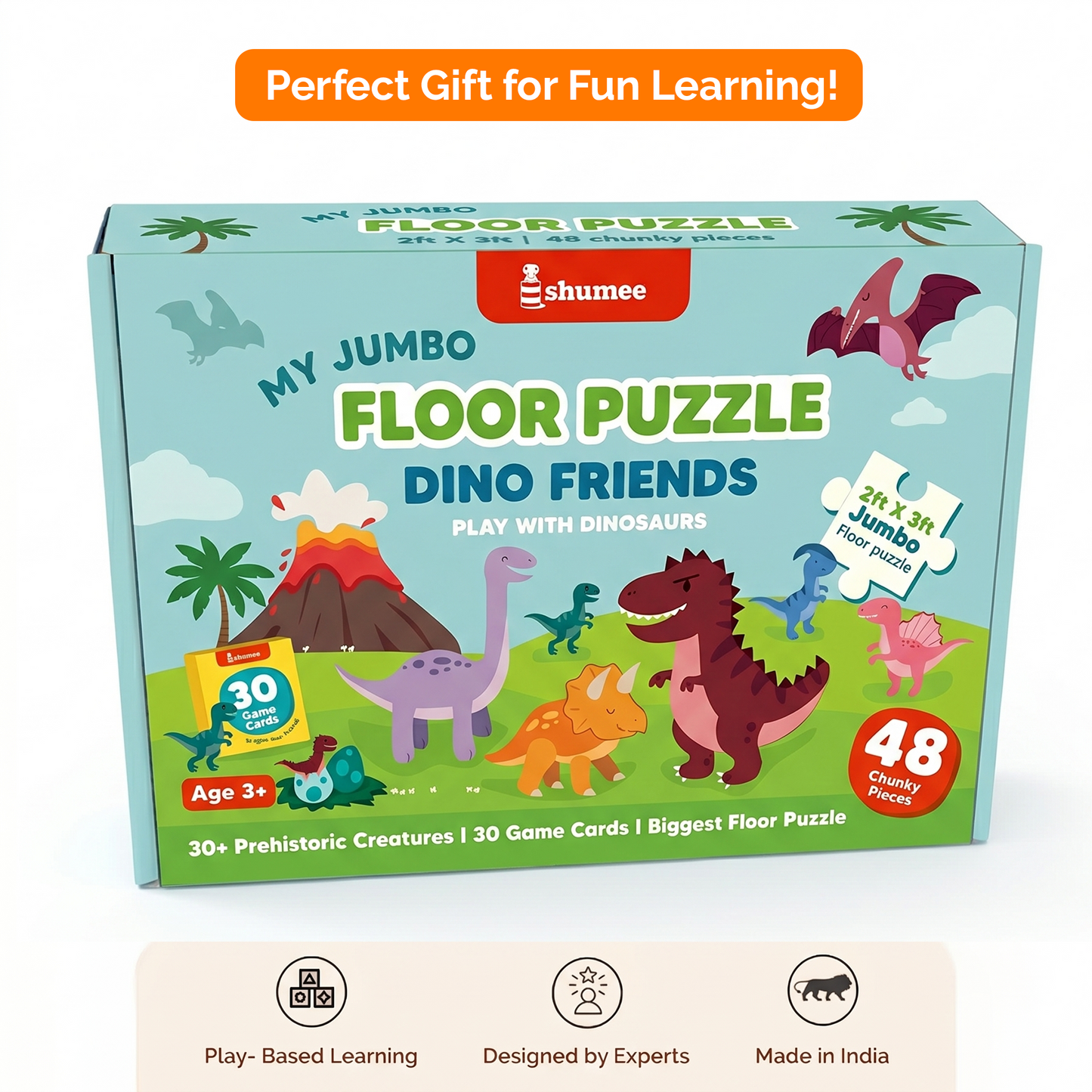Dinosaur Jumbo Floor Puzzle for Kids – 48 Pieces (3+ Years)