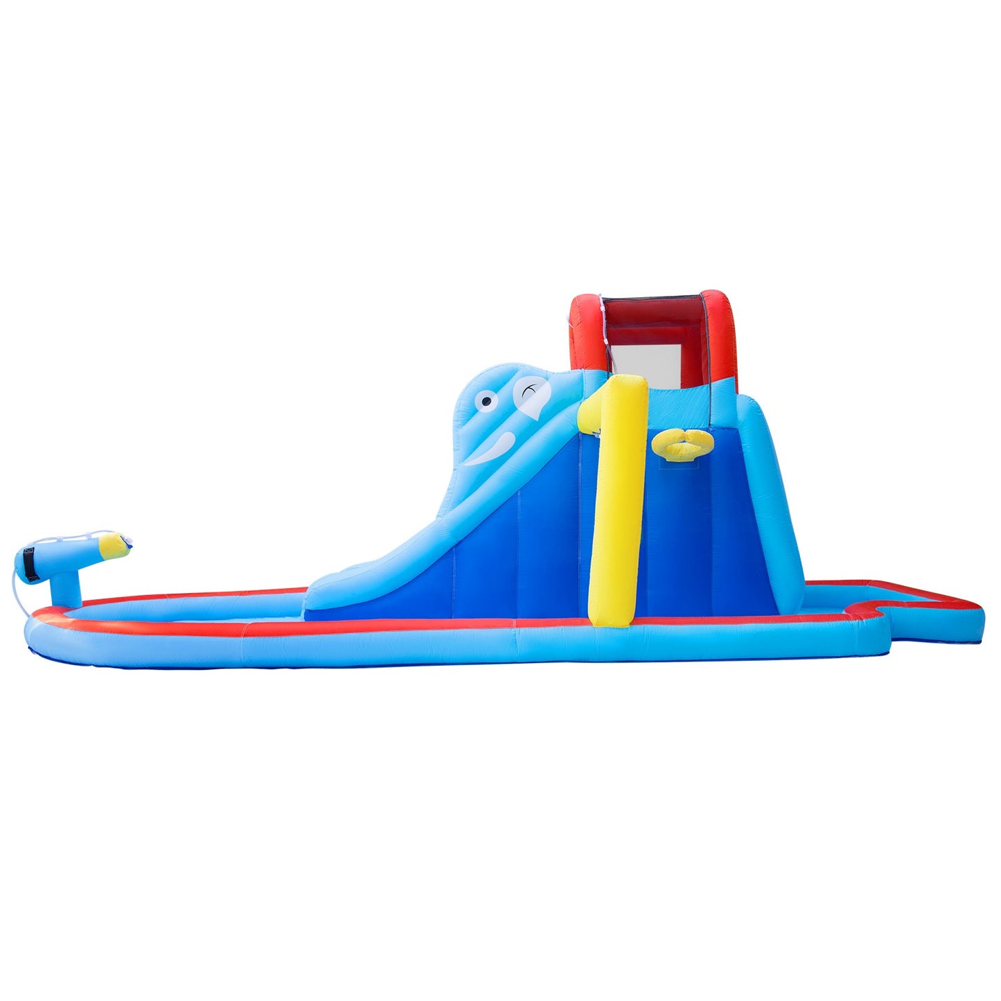 Inflatable Bounce House, Water Slide Bouncer Playhouse Castle w/Splash Pool, Climbing Wall, Basketball Hoop & Carry Bag, 480W Air Blower