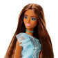 Barbie Glitz Brunette Hair Doll (Teal Metallic Dress) for Kids Ages 3+