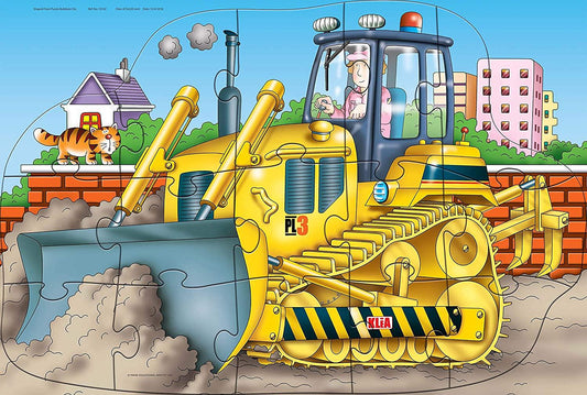 Frank Bulldozer Shaped Floor Puzzle - 15 Pieces