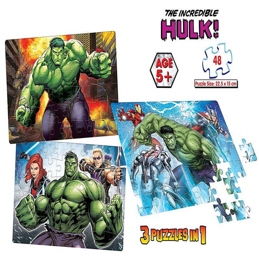 Frank Marvel Avengers - The Incredible Hulk! 3 in 1 Jigsaw Puzzles