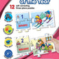 Frank Months of The Year 36 Pieces, 12 Self-Correcting 3-Piece Puzzles for Ages 4 & Above