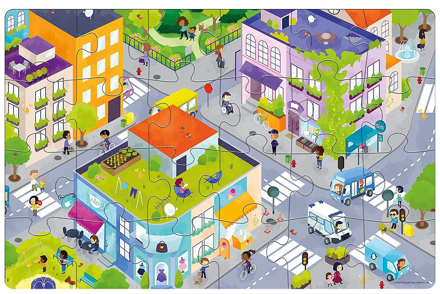 Frank The City 24 Pieces Giant Floor Puzzle for 3 Year Old Kids and Above