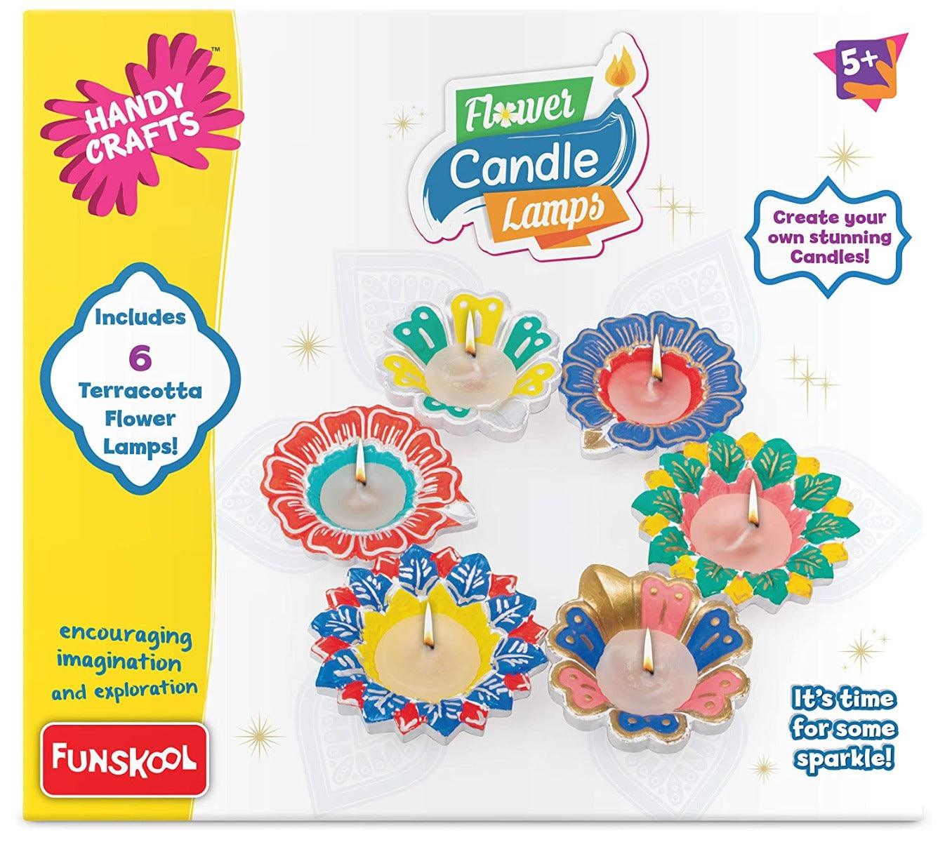Funskool Handycrafts - Flower Candle Lamps - Art & Craft Decorating Kit for Ages 5+