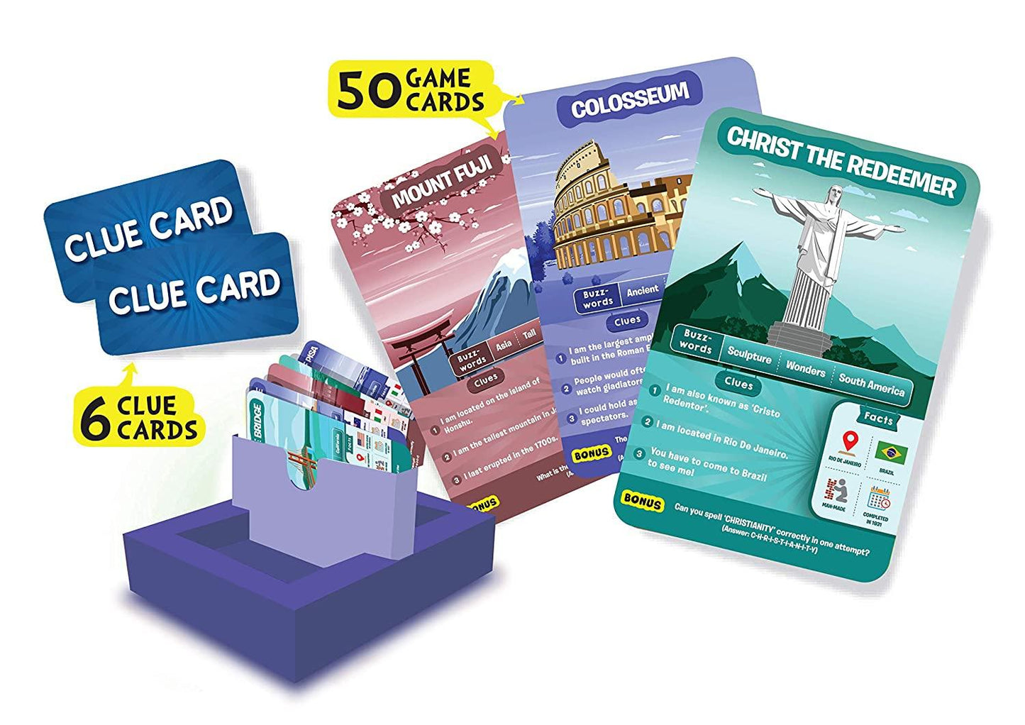Skillmatics Legendary Landmarks - Guess In 10 (Ages 8-99) | Card Game of Smart Questions | General Knowledge for Families | Gifts for Boys and Girls