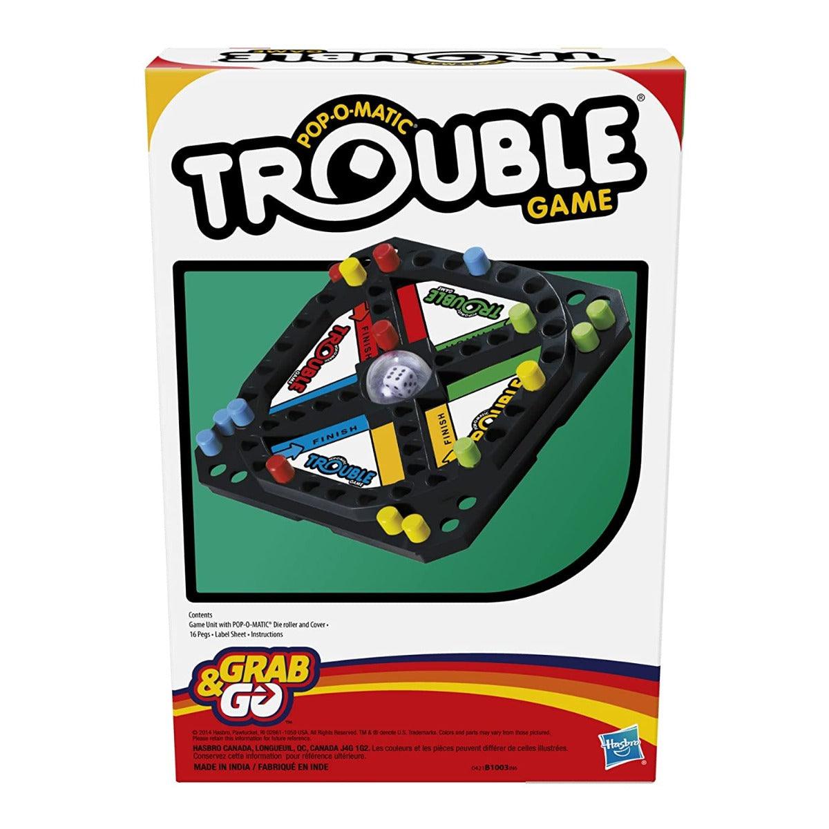 Hasbro Gaming Pop-O-Matic Trouble Grab & Go Game for Kids Ages 5 and Up
