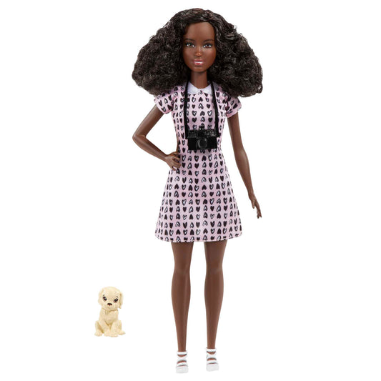 Barbie 12 Inch Photographer Petite Brunette Doll with Camera Accessory for Ages 3+