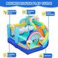 Doctor Dolphin Inflatable Bounce House, Unicorn Bounce House with Slide, Inflatable Bouncy House with Ball Pits, Jump Bouncer for Kids Age 4-8, Bouncing House with Basketball Hoop for Backyard pump is also including Free