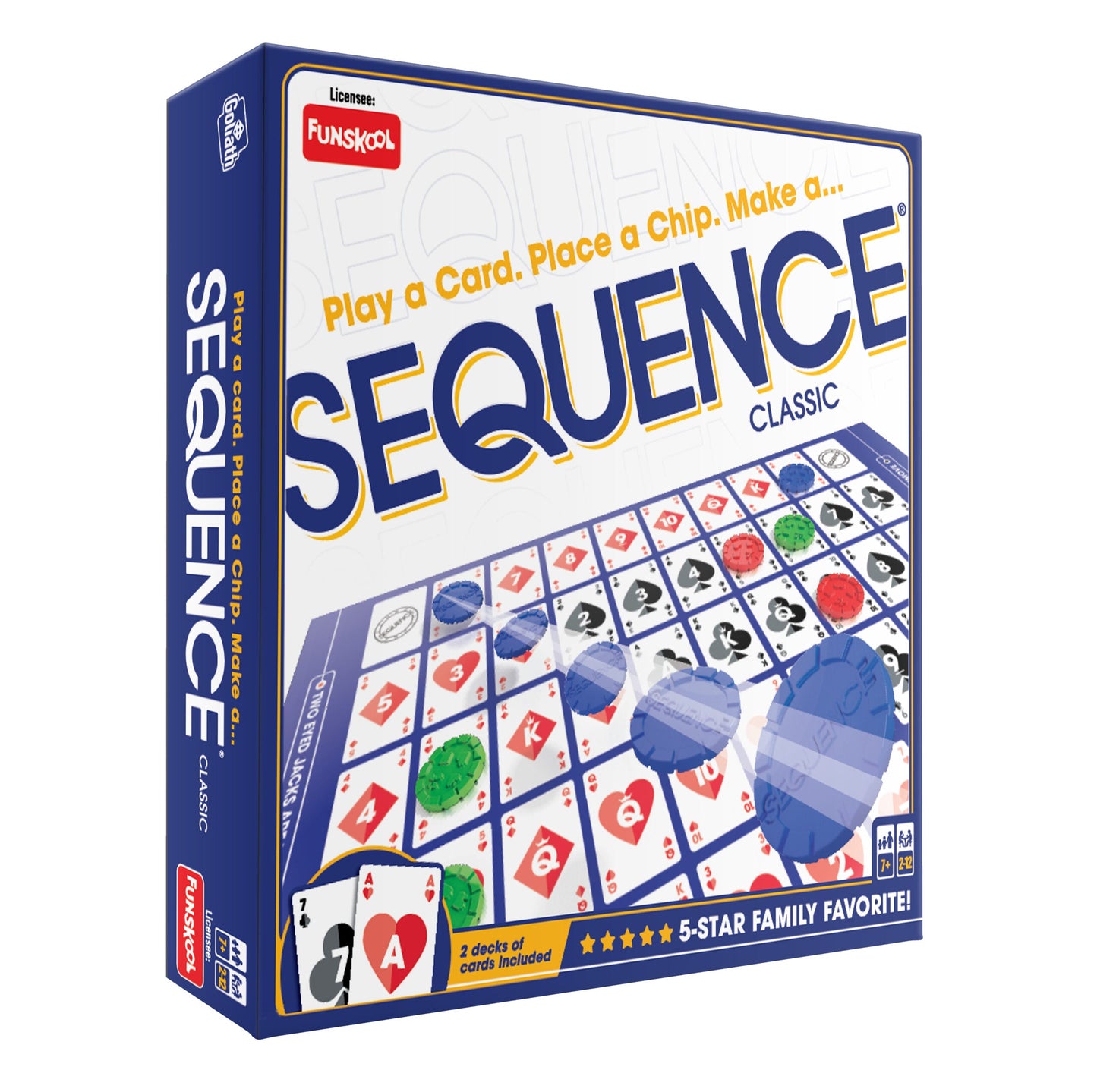 Funskool Goliath Games Sequence Classic Strategy Board Game, 2-12 Players, For Ages 7 Years & Up