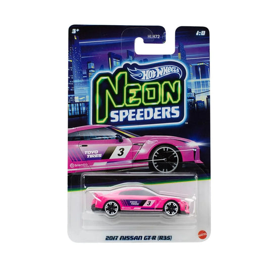 Hot Wheels Neon Speeder 2026 Edition 1:64 Scale 2017 Nissan GTR R35 Die-Cast Vehicles For Ages 3+