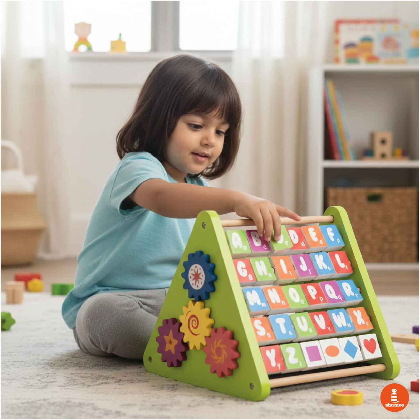 Wooden 5-In-1 Activity Triangle – Interactive STEM Learning Toy